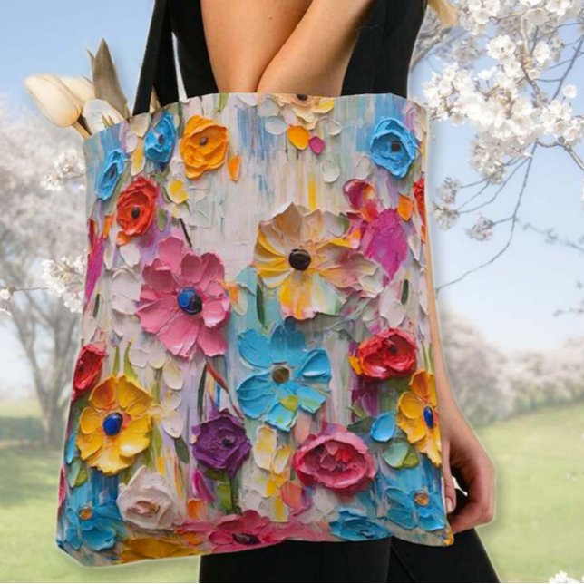 Bolsa Tote Flores Pintadas com Faca (Criador carregado)