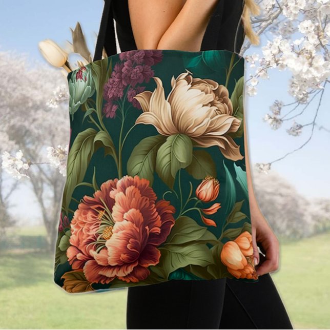Bolsa Tote Flores Pintadas Vitorianas (Criador carregado)
