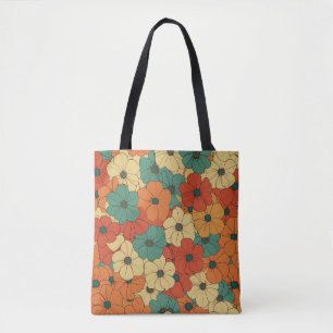 Bolsa Tote Flores Retro dos anos 70