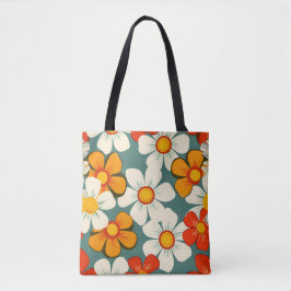 Bolsa Tote Flores Retro dos anos 70