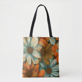 Bolsa Tote Flores Retro dos anos 70