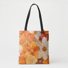 Bolsa Tote Flores Retro dos anos 70