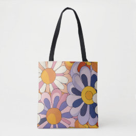 Bolsa Tote Flores Retro dos anos 70