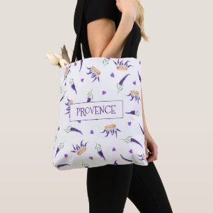 Bolsa Tote Flores românticas de Lavanda de aquarelas de prove