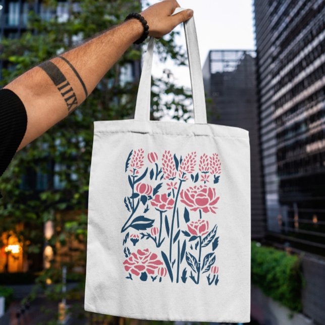 Bolsa Tote Flores Rosa Cortadas (Criador carregado)