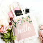 Bolsa Tote Flores Rosa Moderno Pastel Alô E Você Chama<br><div class="desc">Flores Rosa Moderno Pastel Alô E Você Chama</div>