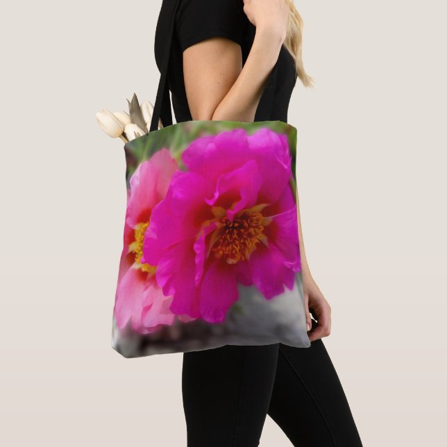 Bolsa Tote Flores rosa no sol (Close Up)