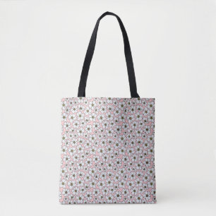Bolsa Tote Flores Rosadas e Brancas