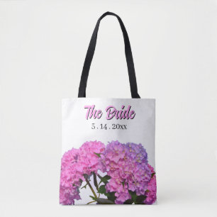 Bolsa Tote Flores roxas, cor-de-rosa, Elegante, para a Noiva