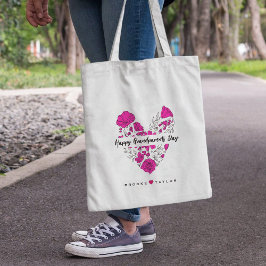 Bolsa Tote Flores roxas Felizes Avós Dia dos Sacos
