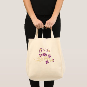 Bolsa Tote Flores Roxas Para Noiva
