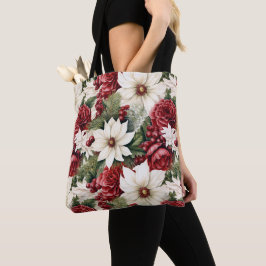 Bolsa Tote Flores Russas de Natal Vintage deixam padrão