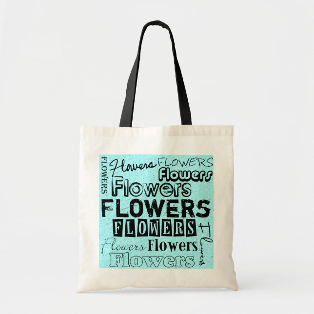 Bolsa Tote Flores - Saco de Tota da Grocery (Frente)