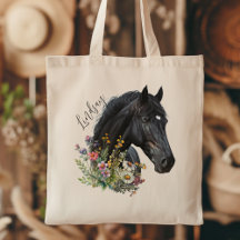 Flores Selvagens de Cavalo Negro com Personalizaçã