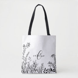 Bolsa Tote Flores Selvagens de Monograma Rabiscos