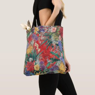 Bolsa Tote Flores selvagens em vermelho