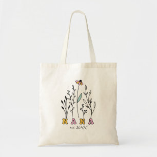 Bolsa Tote Flores Selvagens Estabeleceram Ano Novo Nana