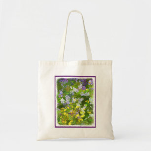 Bolsa Tote Flores Selvagens Impasto - Arte Flor Original
