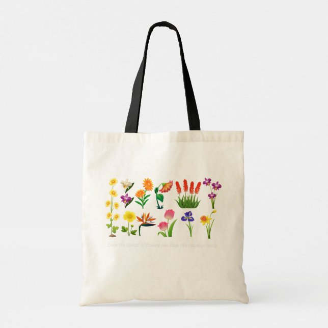 Bolsa Tote Flores Selvagens Mulheres e raparigas Florais (Verso)