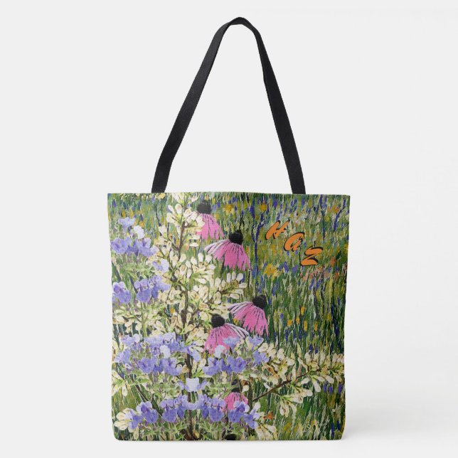 Bolsa Tote Flores selvagens num Prado em Arles - Monograma (Frente)