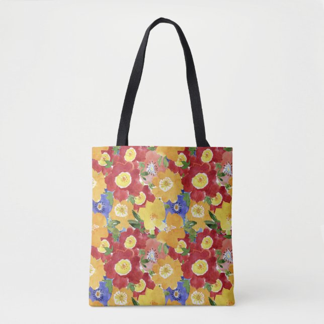 Bolsa Tote Flores Selvagens: Repetições Sem Costura (Frente)