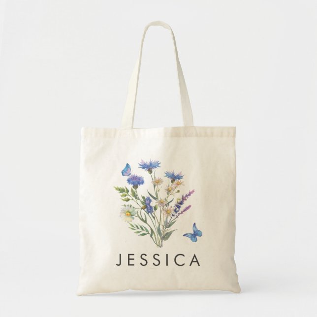 Bolsa Tote Flores selvagens Tote Personalizada Botânica (Frente)