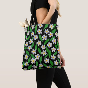 Bolsa Tote Flores Silvestres Azuis Brancas Verdes