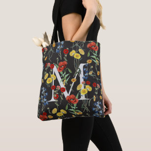 Bolsa Tote Flores Silvestres Botânicas Elegantes com Monogram