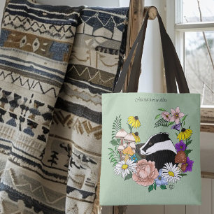 Bolsa Tote Flores Silvestres de Texugo da Floresta Cogumelos 