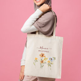 Bolsa Tote Flores silvestres, dons de brida, favores de noiva