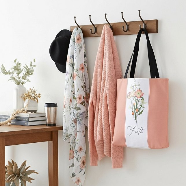 Bolsa Tote Flores Silvestres Fé & Amor (Criador carregado)