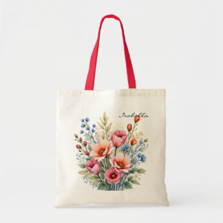 Bolsa Tote Flores Silvestres Populares Luxuosas Coleção Bonit
