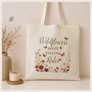Bolsa Tote Flores Silvestres Terrosos não seguem regras Gráfi