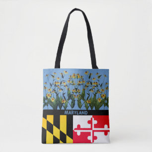 Bolsa Tote Flores Susan Flower de olhos negros MarylandTote B