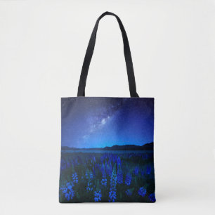 Bolsa Tote Flores Tremoço no lago noturno Tekapo