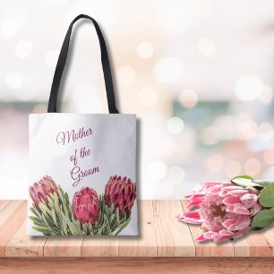 Bolsa Tote Flores Tropicais Botânicas Rosa Protea Folhas Verd