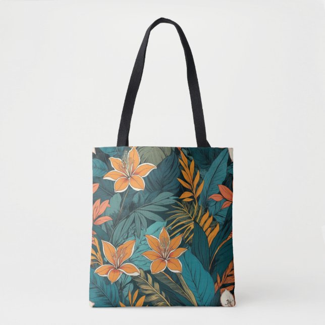 Bolsa Tote Flores Tropicais Exóticas (Frente)