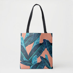 Bolsa Tote Flores tropicais, fundo botânico sem costura.