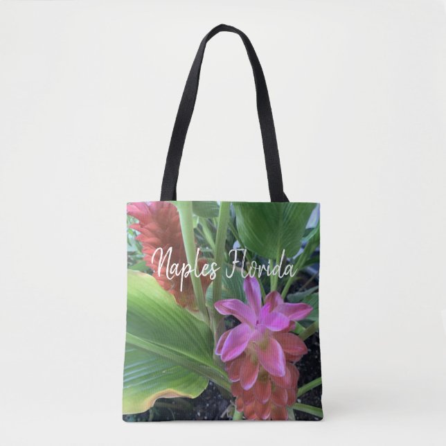 Bolsa Tote Flores Tropicais Personalizadas (Frente)