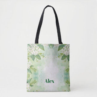 Bolsa Tote Flores Verde Modernas Aquarela & personalizar