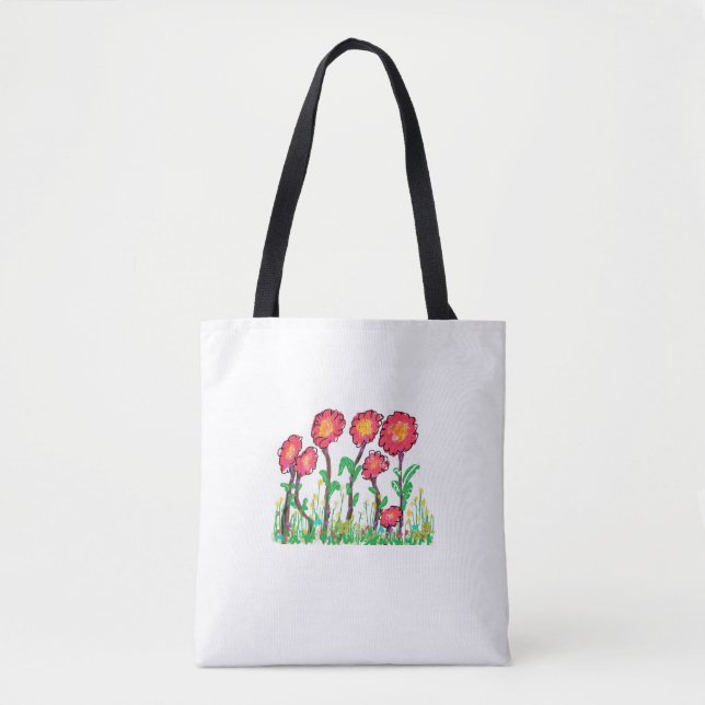 Bolsa Tote Flores Vermelhas (Frente)