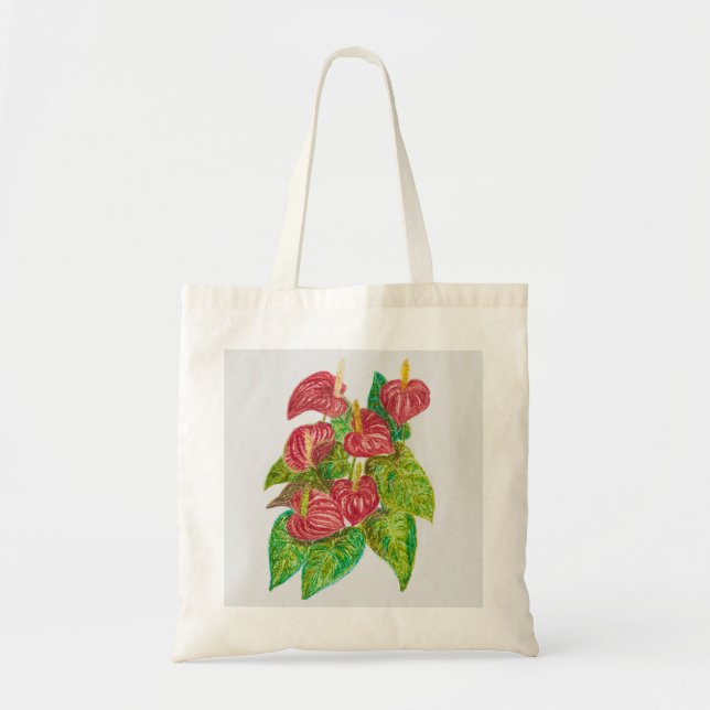 Bolsa Tote flores vermelhas do anthurium (Frente)