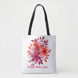 Bolsa Tote Flores vermelhas seu nome tot bag