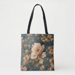 Bolsa Tote Flores Vermelhos Esforçadas, Brancas e Corais Esma