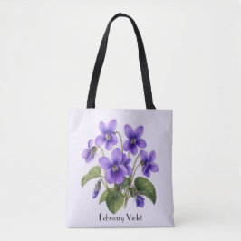 Bolsa Tote Flores Violeta de Fevereiro