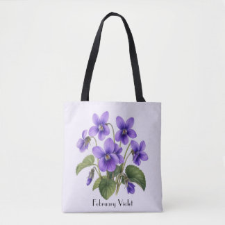 Bolsa Tote Flores Violeta de Fevereiro 