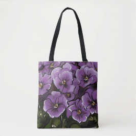 Bolsa Tote Flores Violetas Elegantes Casamento LGBTQ Sra & Sr