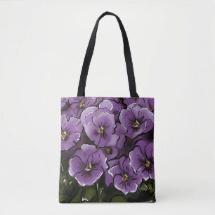 Bolsa Tote Flores Violetas Elegantes Casamento LGBTQ Sra & Sr