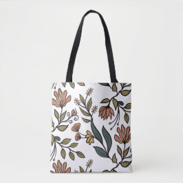 Bolsa Tote Flores Whimsical e Buquê de Folhas