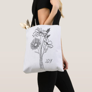 Bolsa Tote Flores Wilf Mínimas , boêmio minimalista